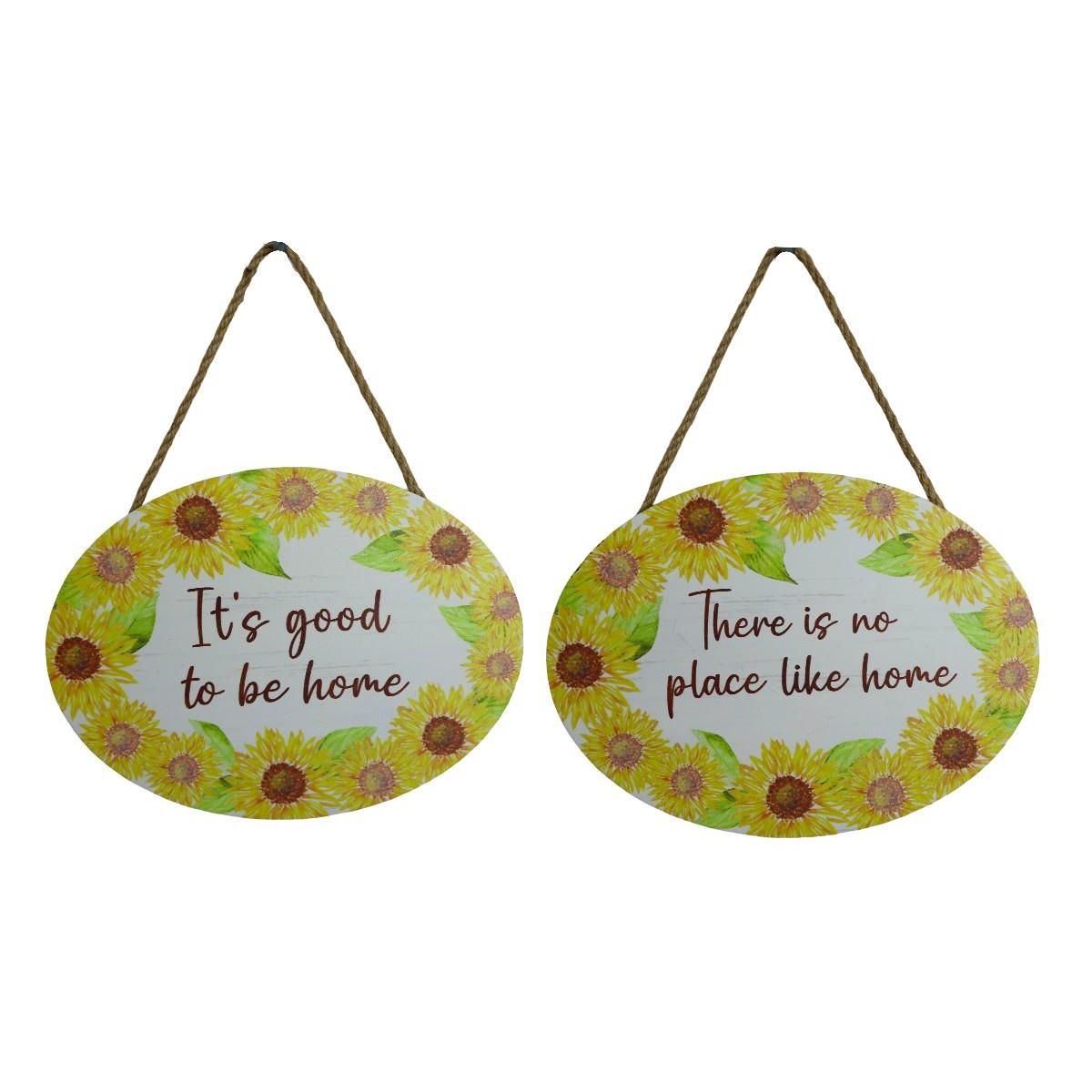 20x15cm Hanging Sunflower MDF Plaque 2As SKU SUNPLQ - Dollars and Sense