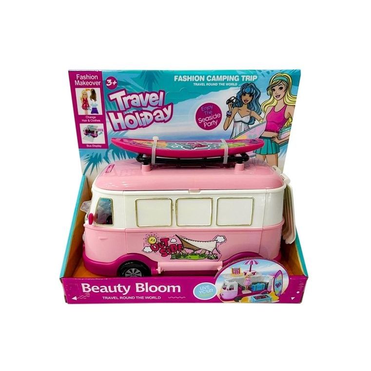 9pce Combi Van w/Surf Board Doll & Dog - Dollars and Sense