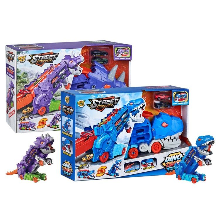 3PC DINO LAUNCHER TRACK TRAILER W/2 CARS - Dollars and Sense