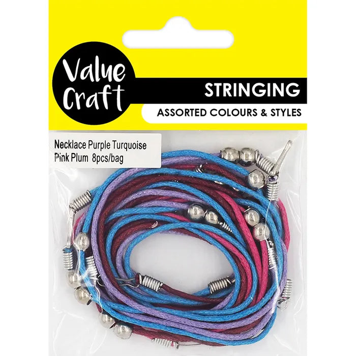 Necklace Strings - Purple, Turquoise, Pink & Plum - Dollars and Sense