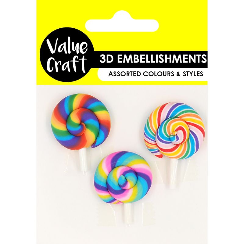 Lollipop Clay Embellishments - 3D - Dollars and Sense