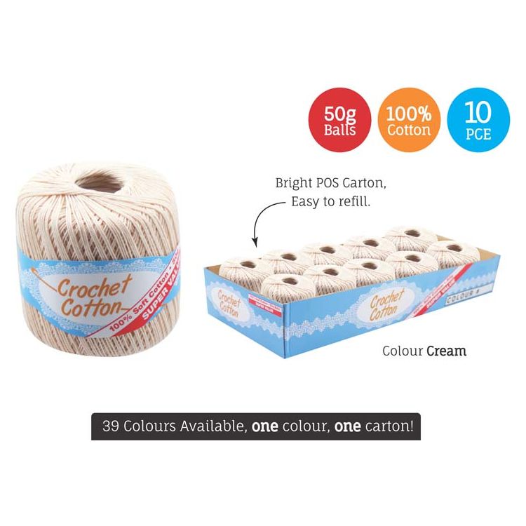 Crochet Cotton - cream - Dollars and Sense