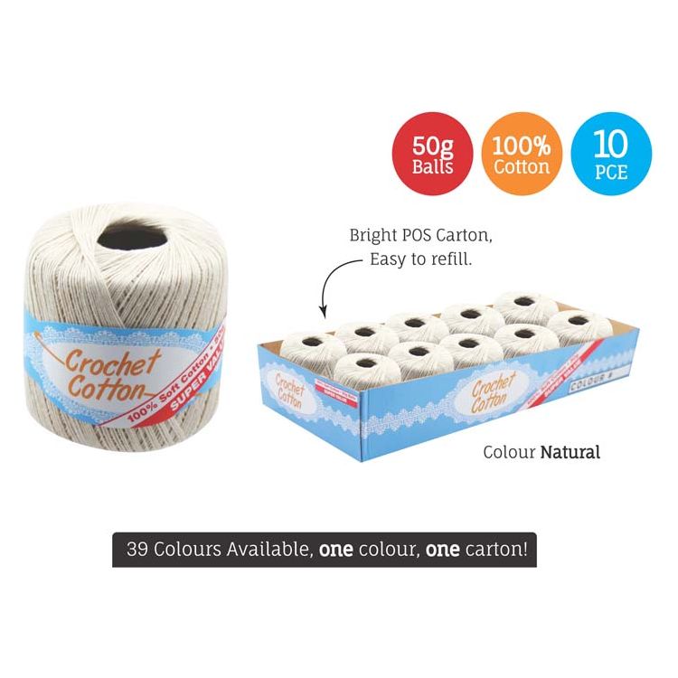 Crochet Cotton - Natural - Dollars and Sense