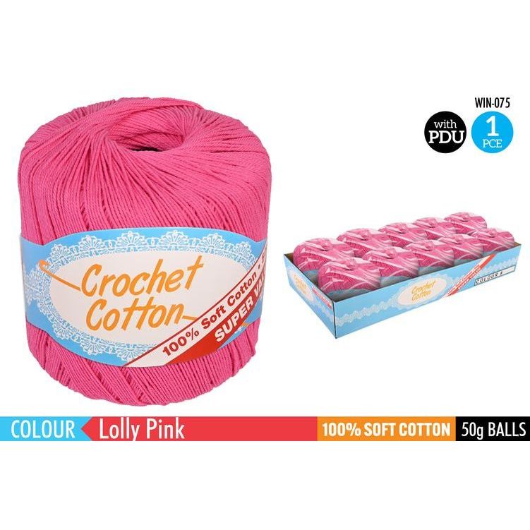 Crochet Cotton - Lolly Pink