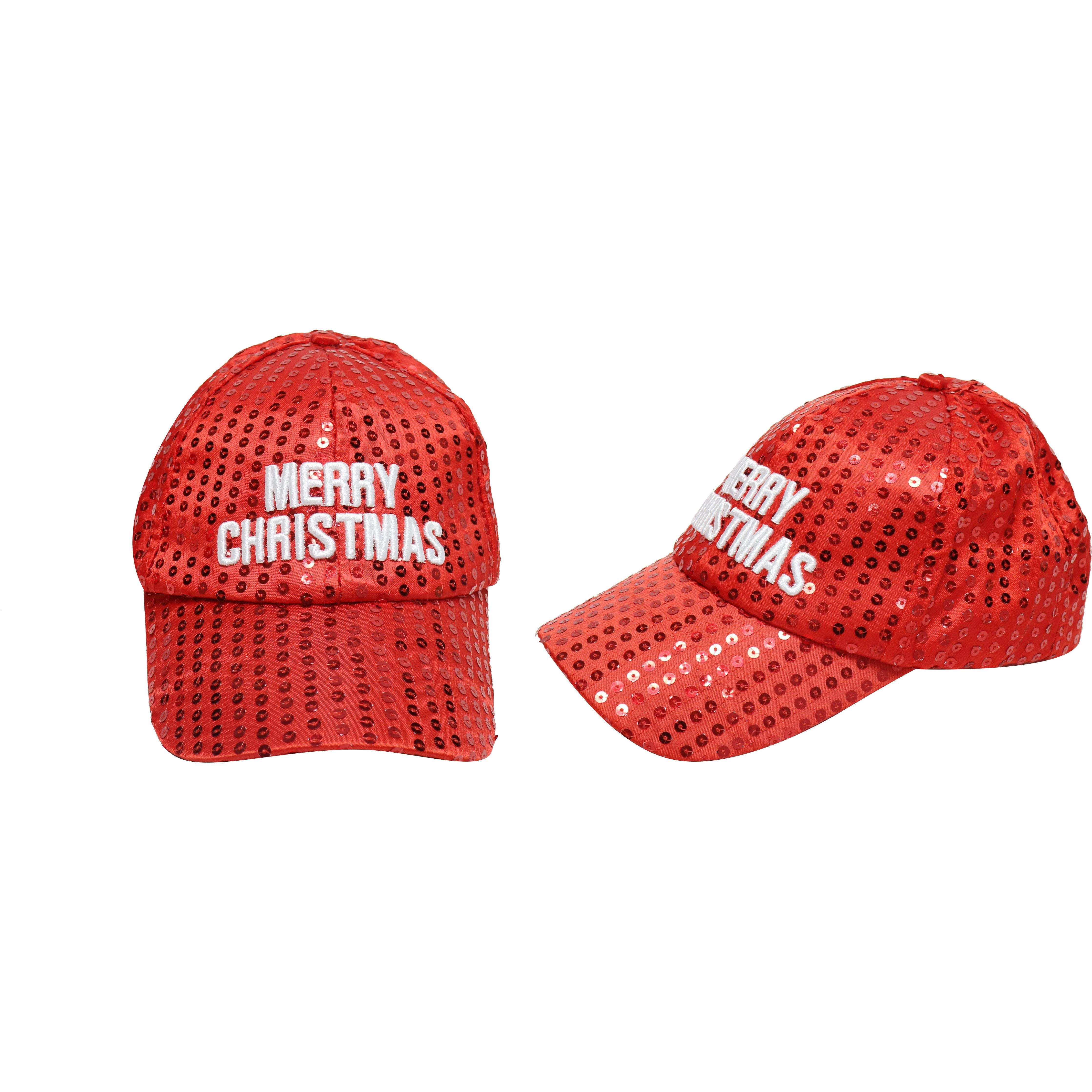 Christmas - Baseball Cap Embroided with Sequins - Dollars and Sense