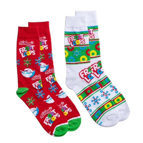 Xmas Socks Froot Loops Mens Crew Folded 2pk Default Title