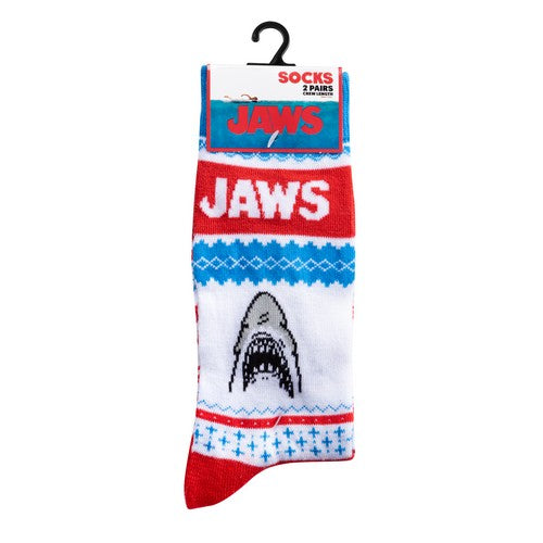 Xmas Socks Jaws Mens Crew Folded 2pk Default Title