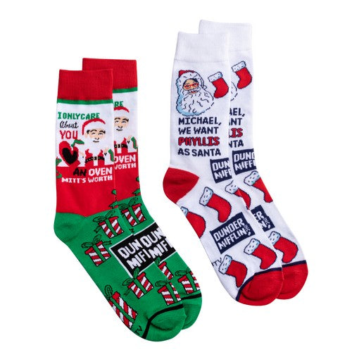 Xmas Socks The Office Mens Crew Folded 2pk Default Title