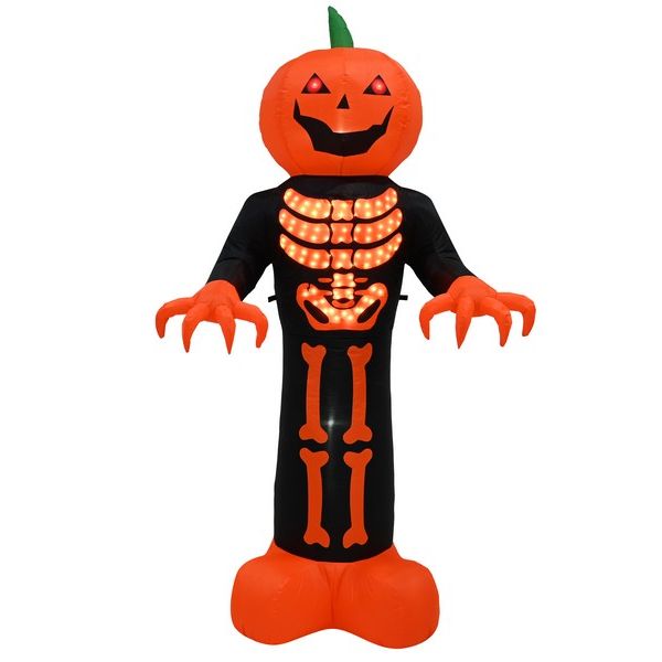 Inflatable Skeleton Pumpkin Halloween Decoration 2.4m