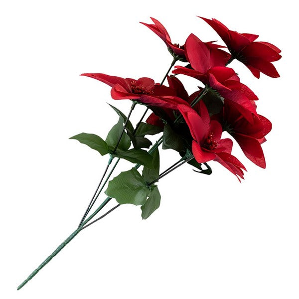 Poinsettia Flocked Red 40cm