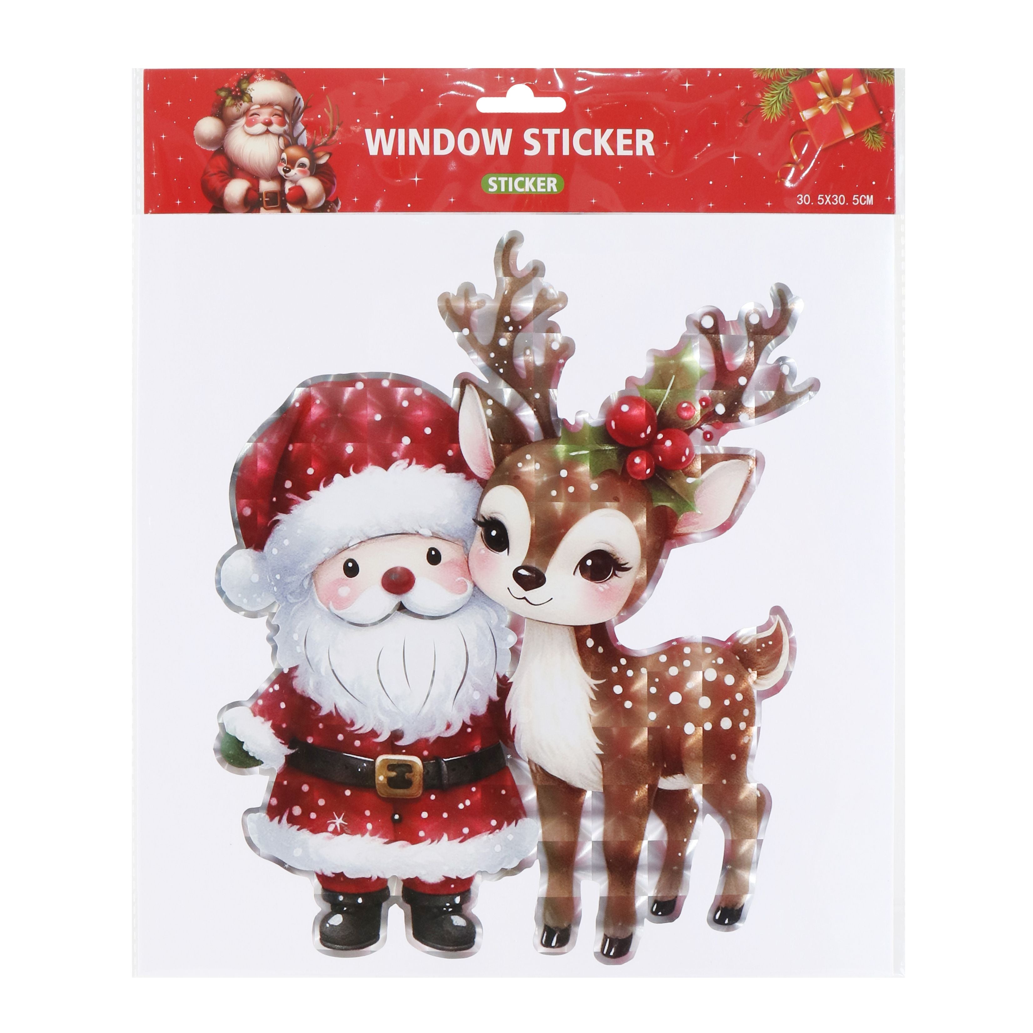 Window Cling Santa Laser