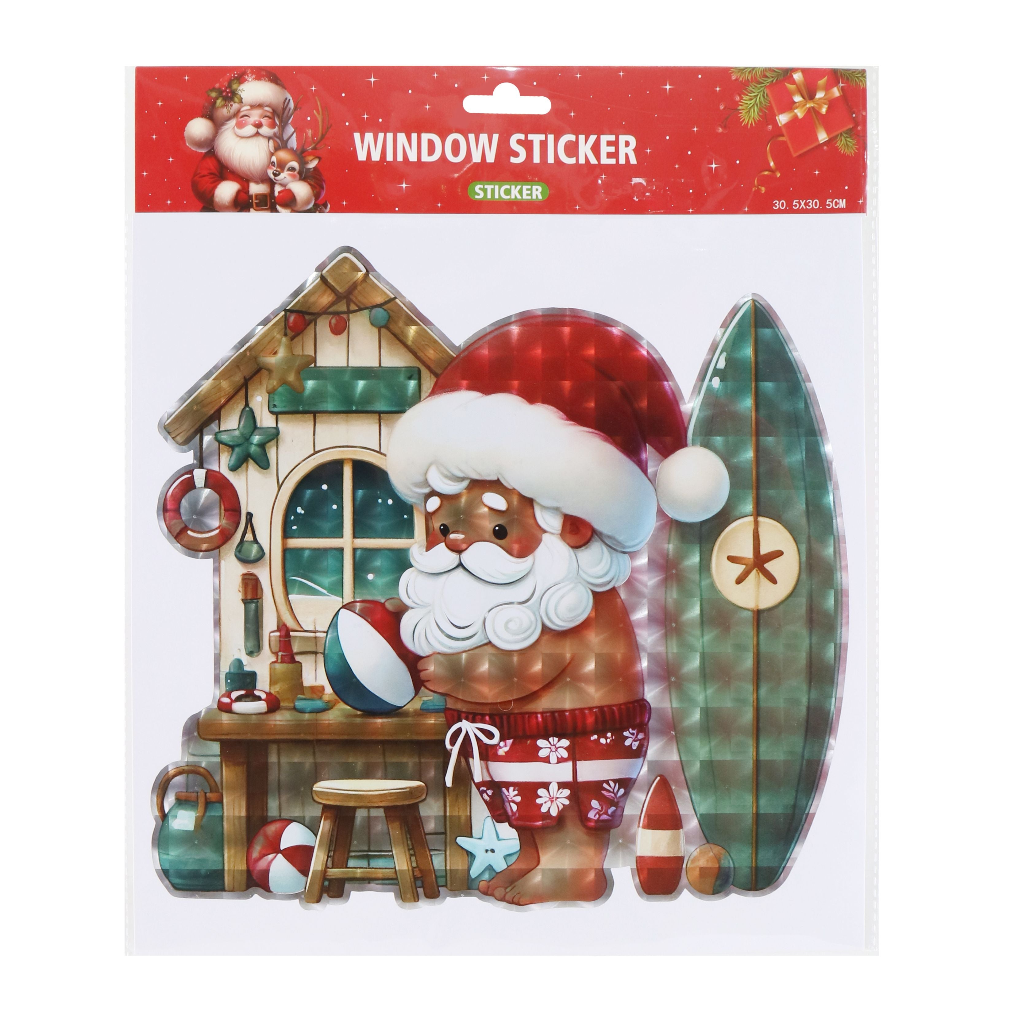 Window Cling Santa Laser