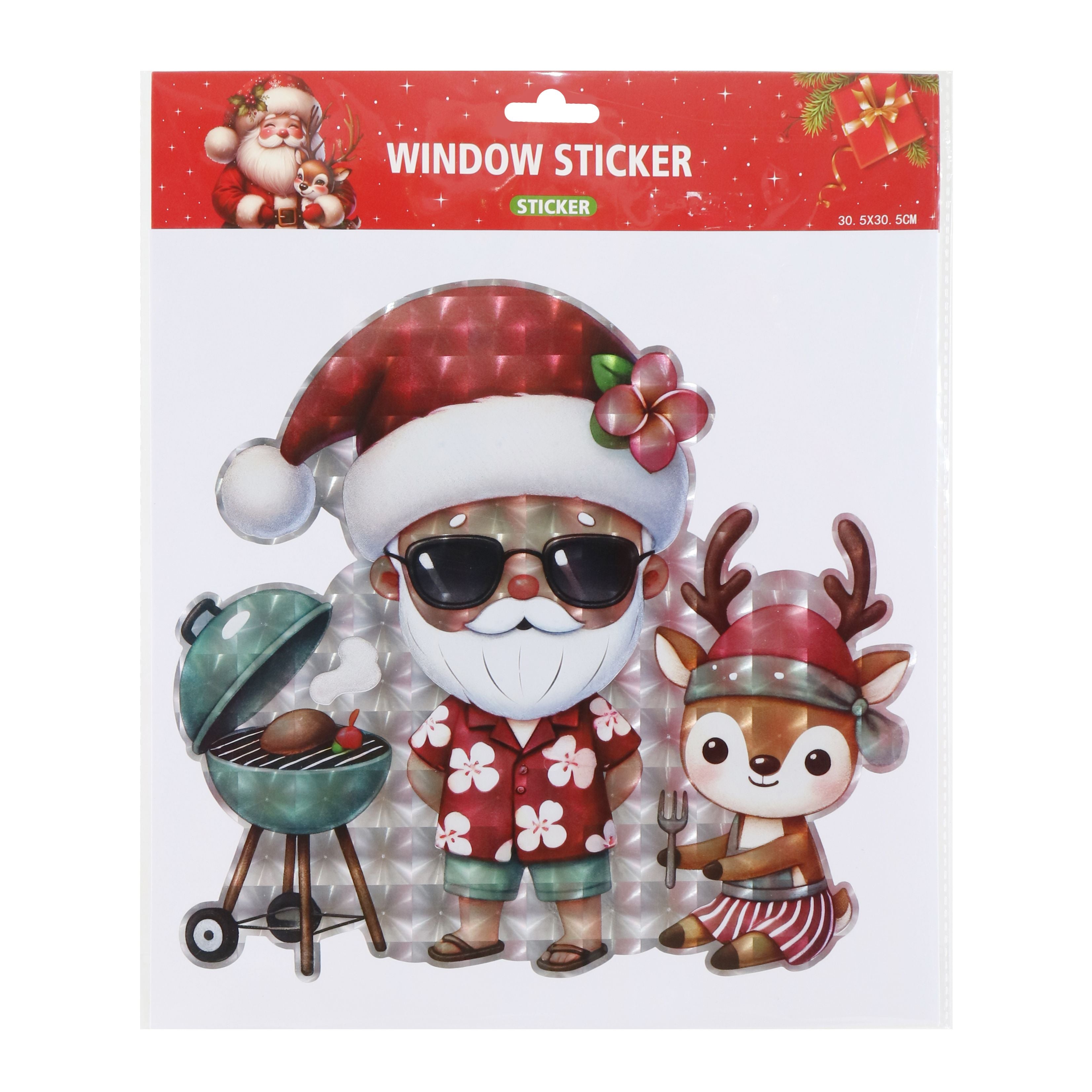 Window Cling Santa Laser