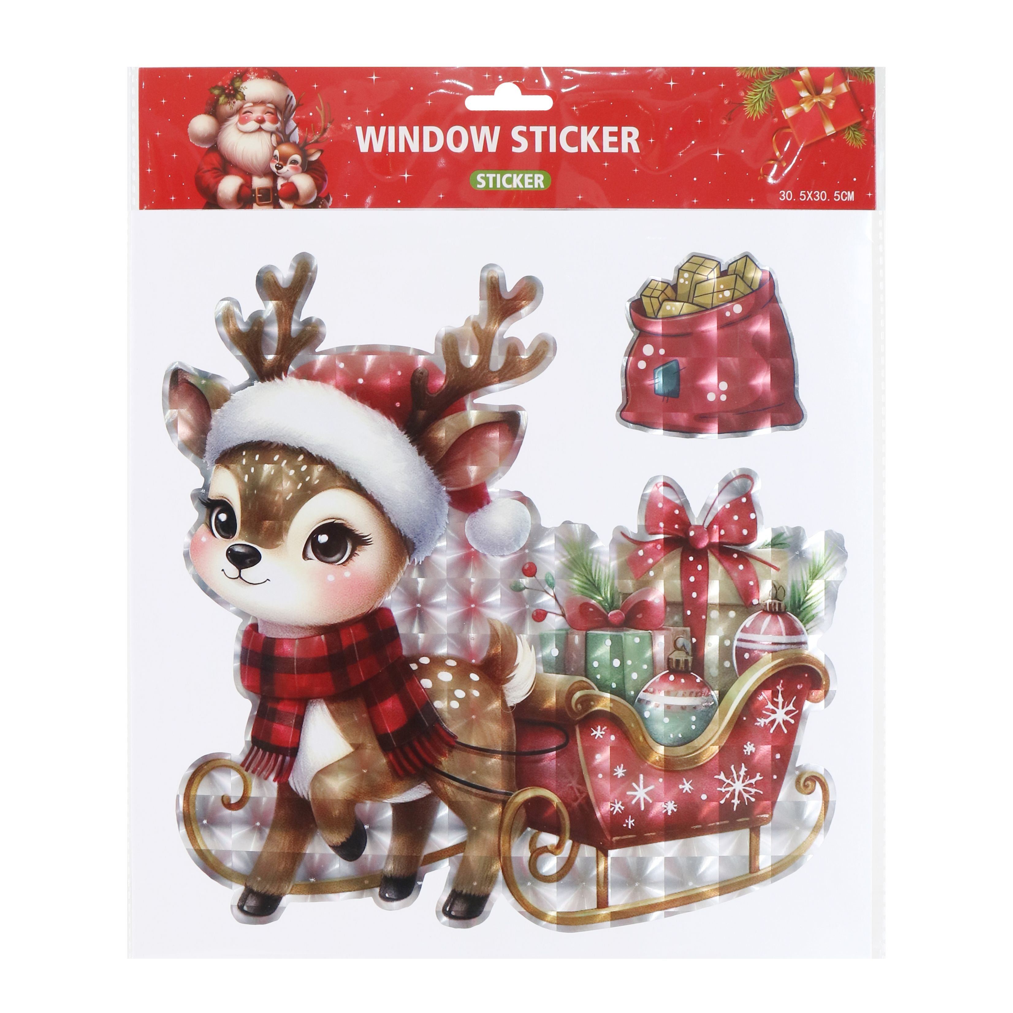 Window Cling Santa Laser