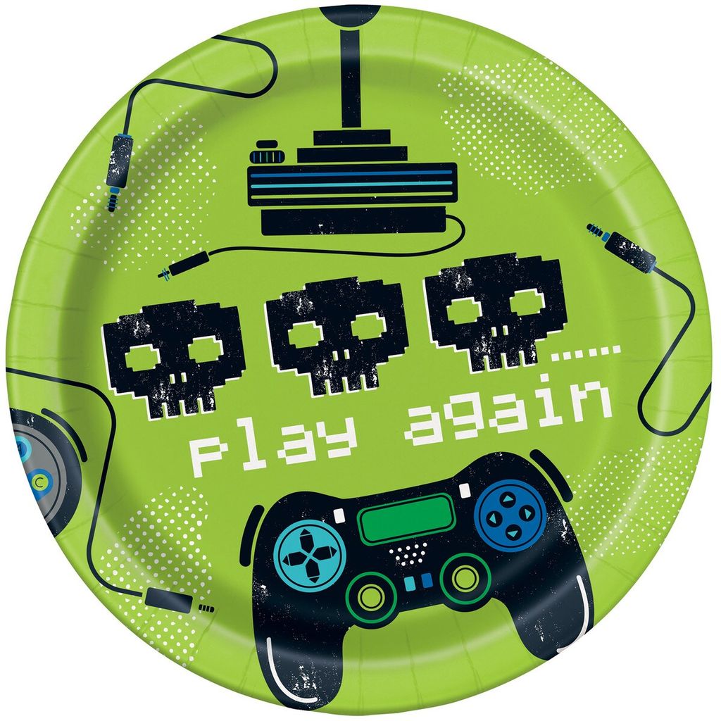 Gamer Birthday - Dessert Paper Plates - Dollars and Sense