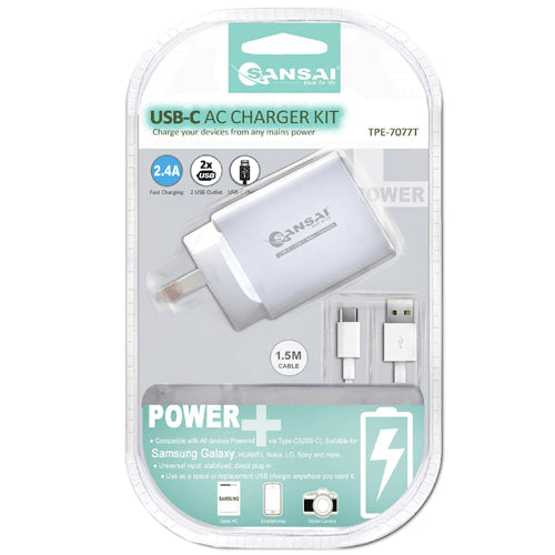 Type-C USB Cable+AC Charger