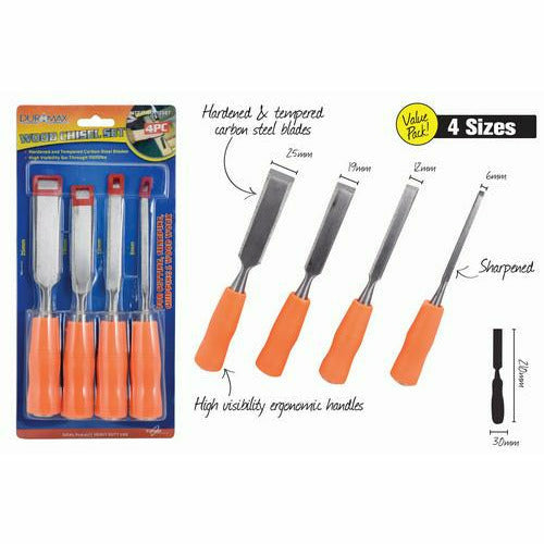 Wood Chisel with Ergonomic Handle Set - Dollars and Sense