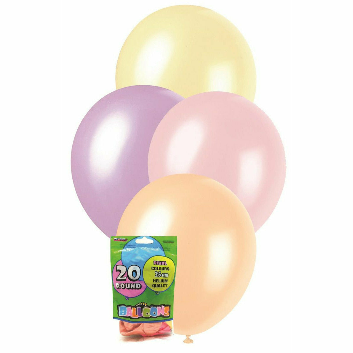 Assorted Colours Pearl - Latex Helium Balloons