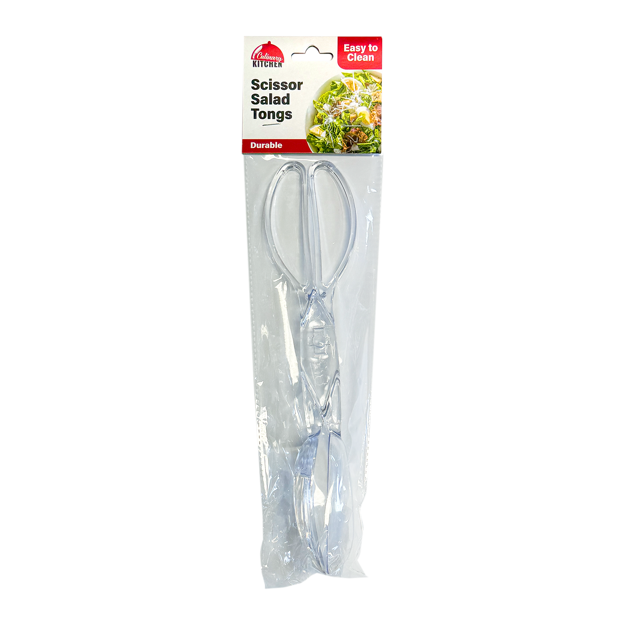 Plastic Salad Tongs - Clear