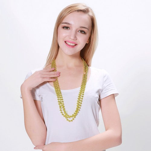 3Pk 80cm Party Necklace-Gold