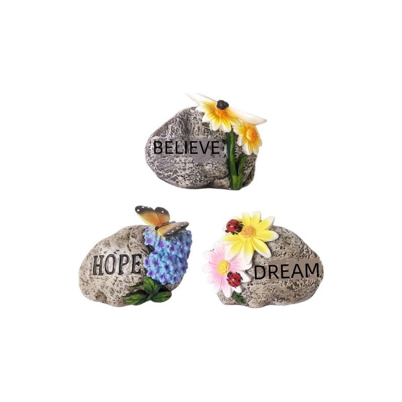 12cm Nature Garden Rock With Words - Dollars and Sense