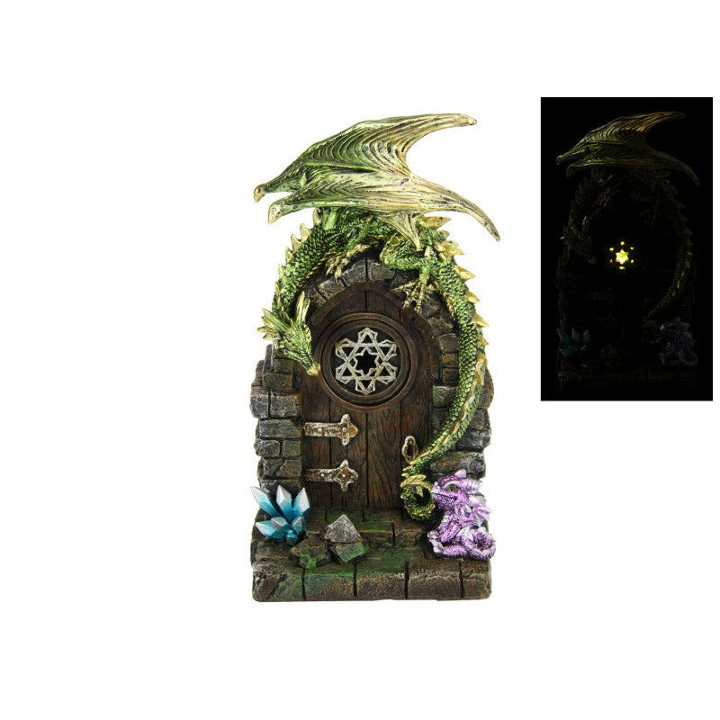 Green Dragon with Baby on Mystic Realm Door 25cm - Dollars and Sense