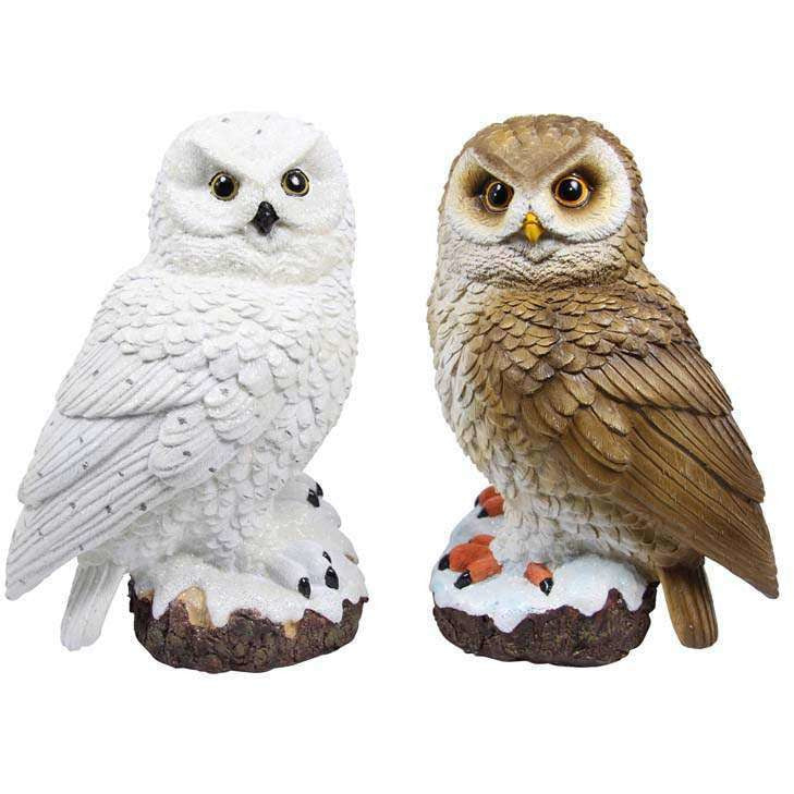26cm Realistic Owl on Base 2 Asstd - Dollars and Sense