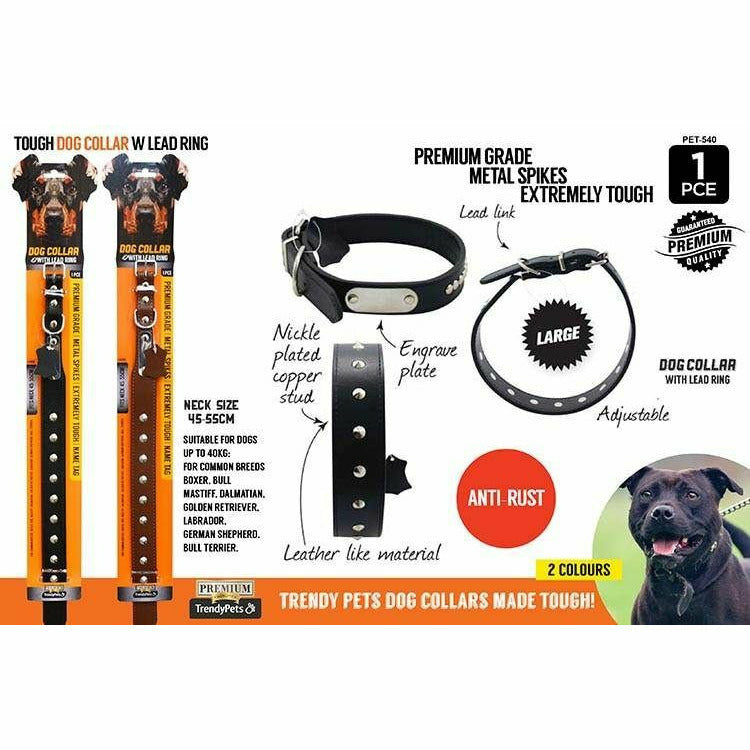 Tough Dog Collar with Lead Ring - Large - Dollars and Sense