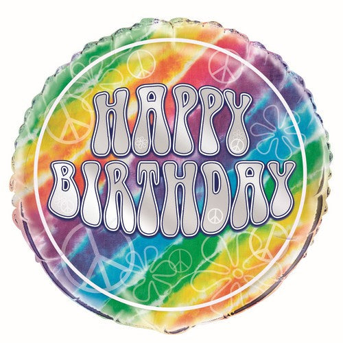 Birthday Foil Balloon - Tie Dye - Dollars and Sense