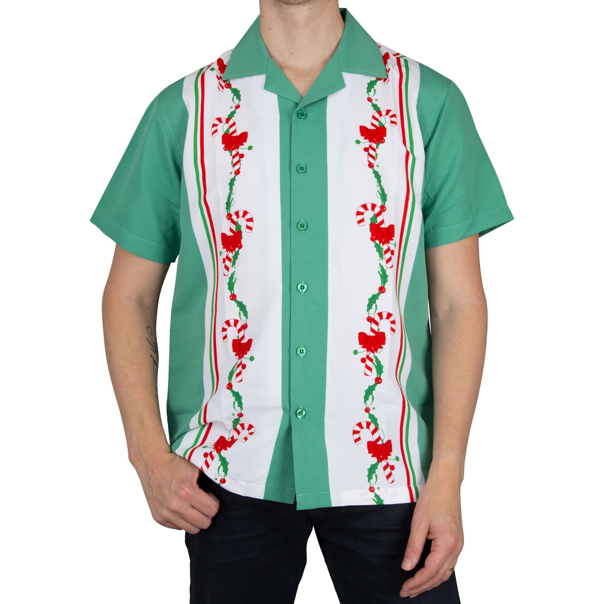 Charlie Sheen Retro Christmas Bowling Shirt - Men - Dollars and Sense