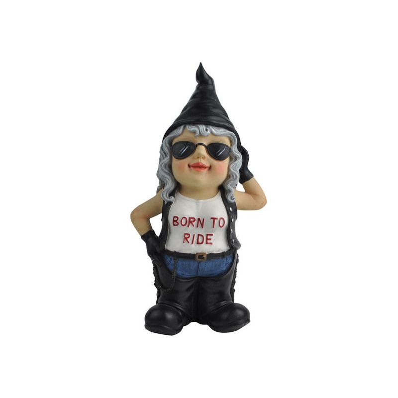 33cm Born To Ride Biker Chick Gnome - Dollars and Sense