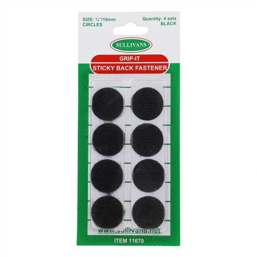 Self Adhesive Hook & Loop Grip Fasteners - Black - Dollars and Sense