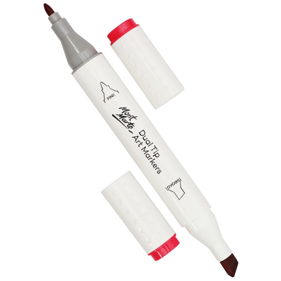 Mont Marte Dual Tip Alcohol Art Marker Coral Red 12 - Dollars and Sense