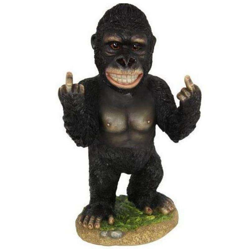 34cm Bobble Head Rude Finger Gorilla - Dollars and Sense
