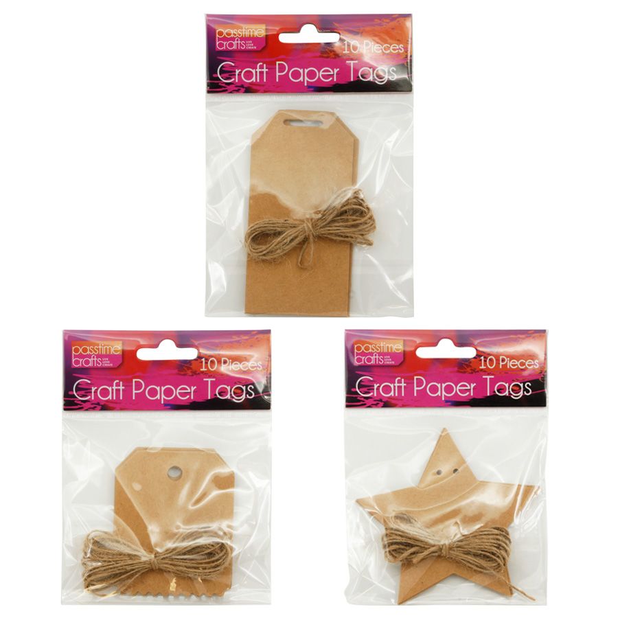 Craft Paper Tags - Assorted Shapes