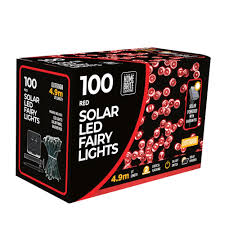 Solar String Lights 100 LED Red outdoor solar LED lights