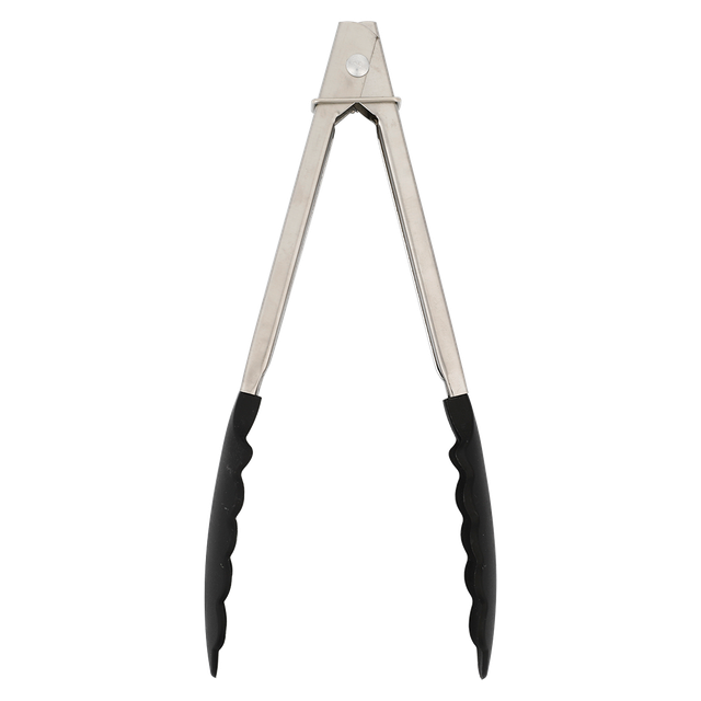 Tongs Stainless Steel - Black Head - Dollars and Sense