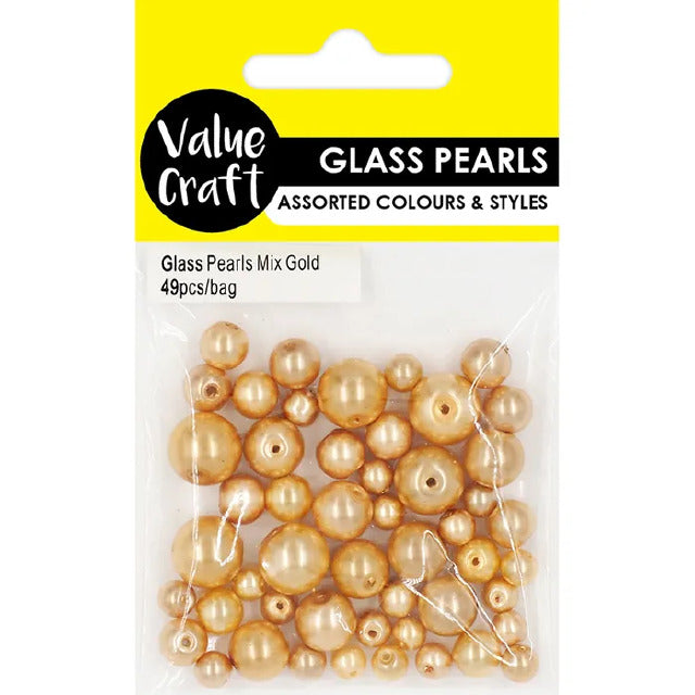 Bead Glass Pearl Mix - Gold