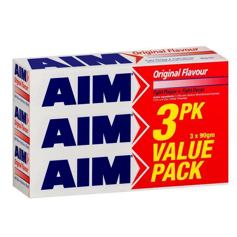 Aim Toothpaste Original Flavour 90g 3pk