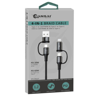 4-in-1 Braided Charging Cable