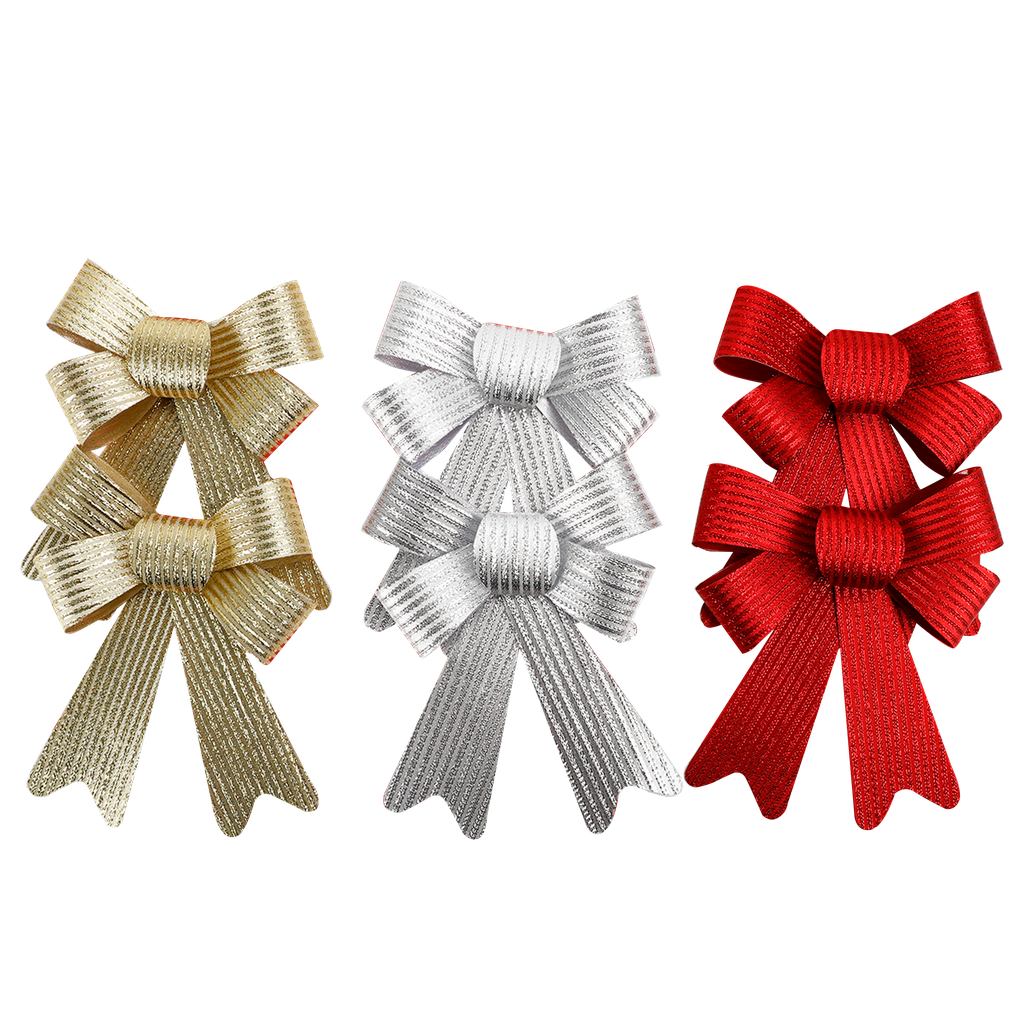 Christmas Satin Look Bow - Gold, Silver or Red - Dollars and Sense