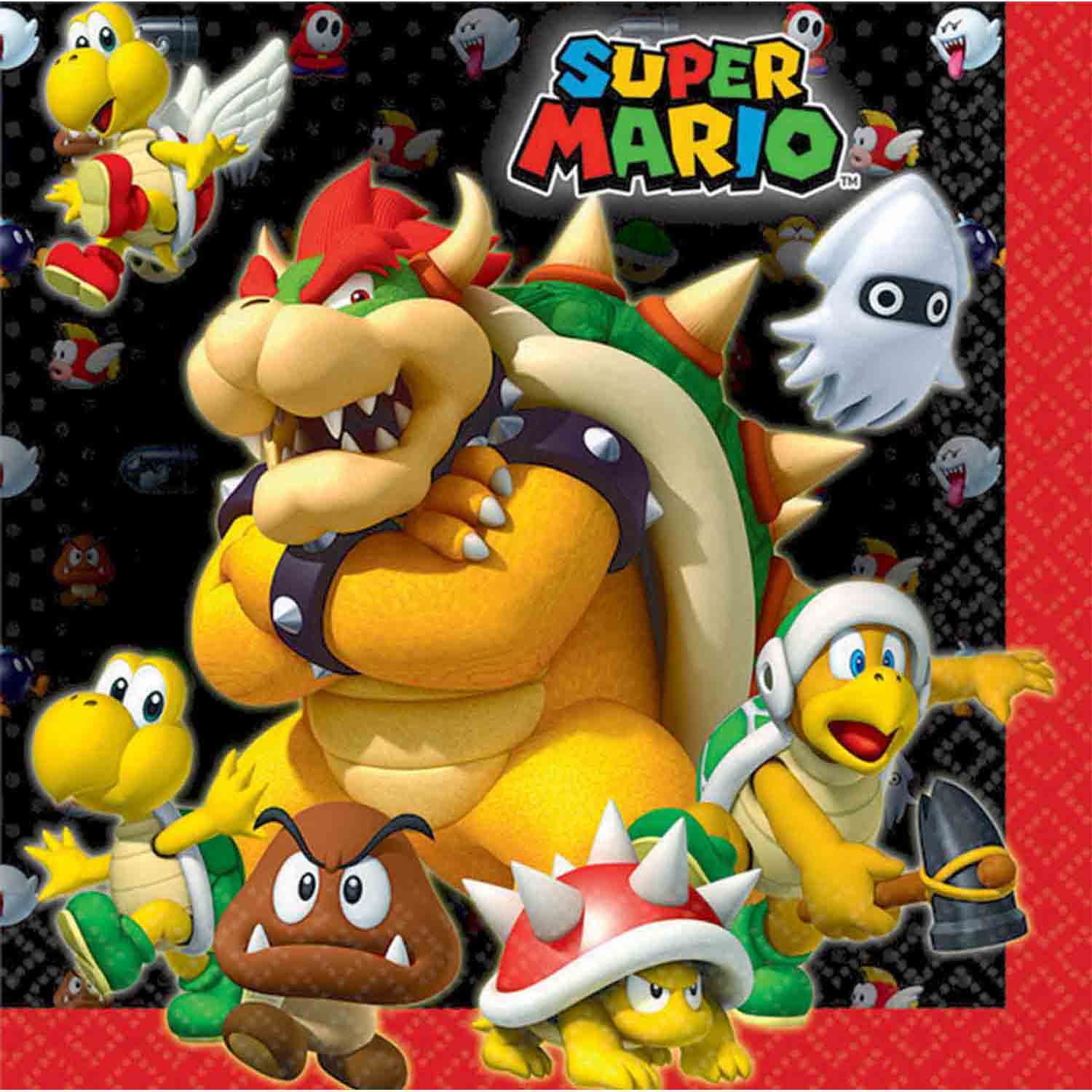 Super Mario Brothers Lunch Napkins - 33x33cm 16 Pack Default Title