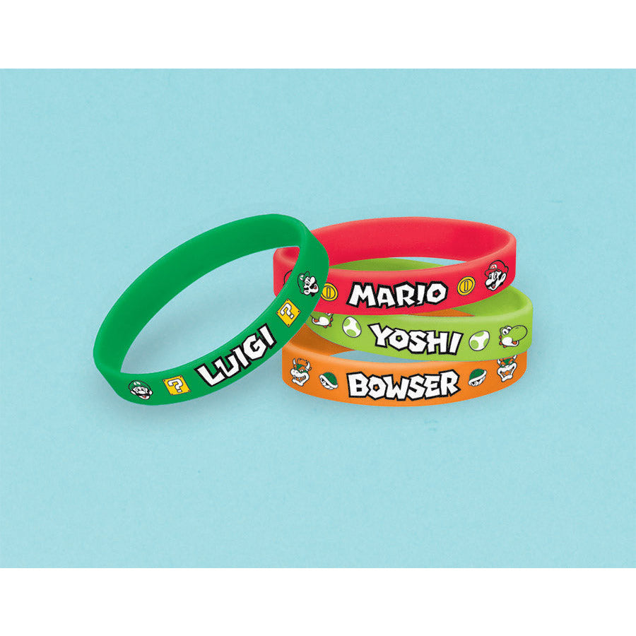 Super Mario Brothers Rubber Bracelets - 6 Pack Default Title