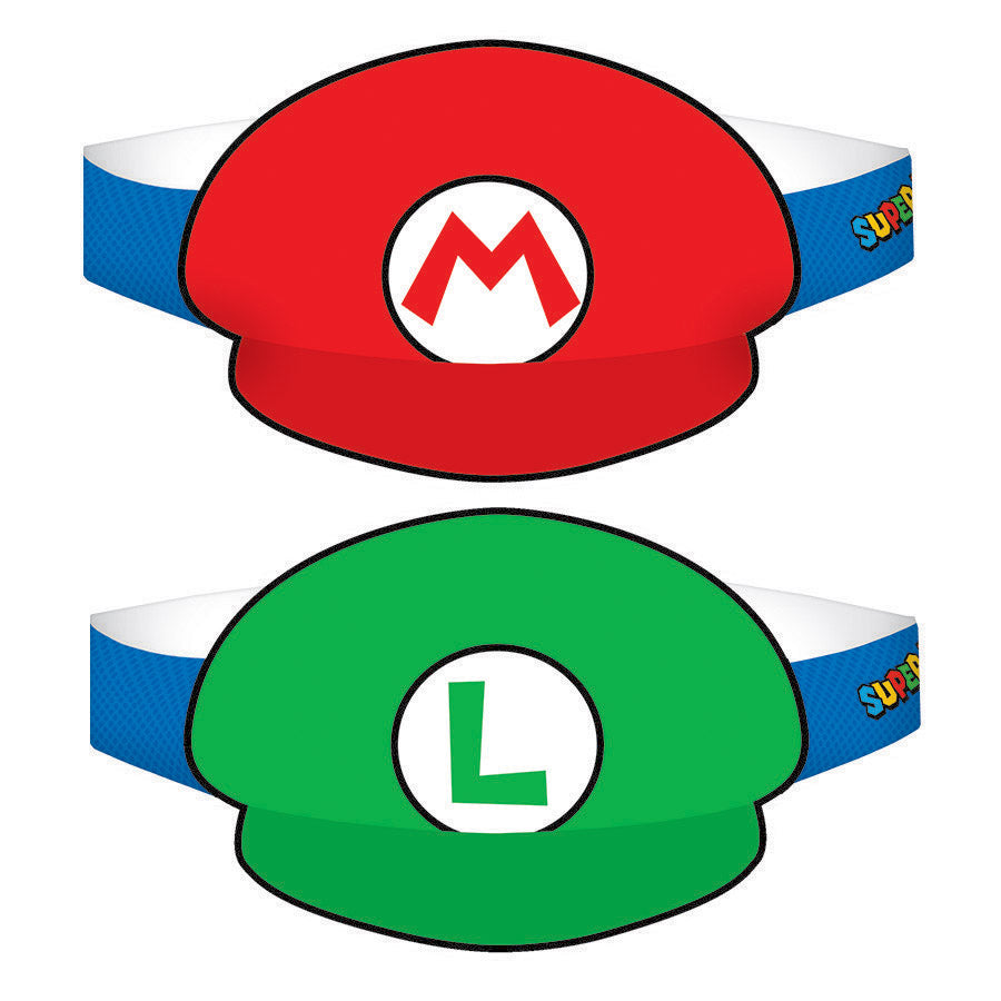 Super Mario Brothers Paper Hat with Elastic Strap - 8 Pack Default Title