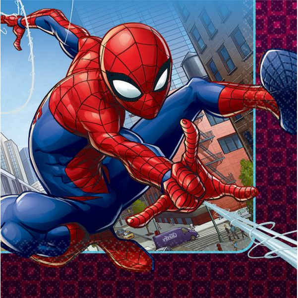 Spider-Man Webbed Wonder Lunch Napkins - 33x33cm 16 Pack Default Title