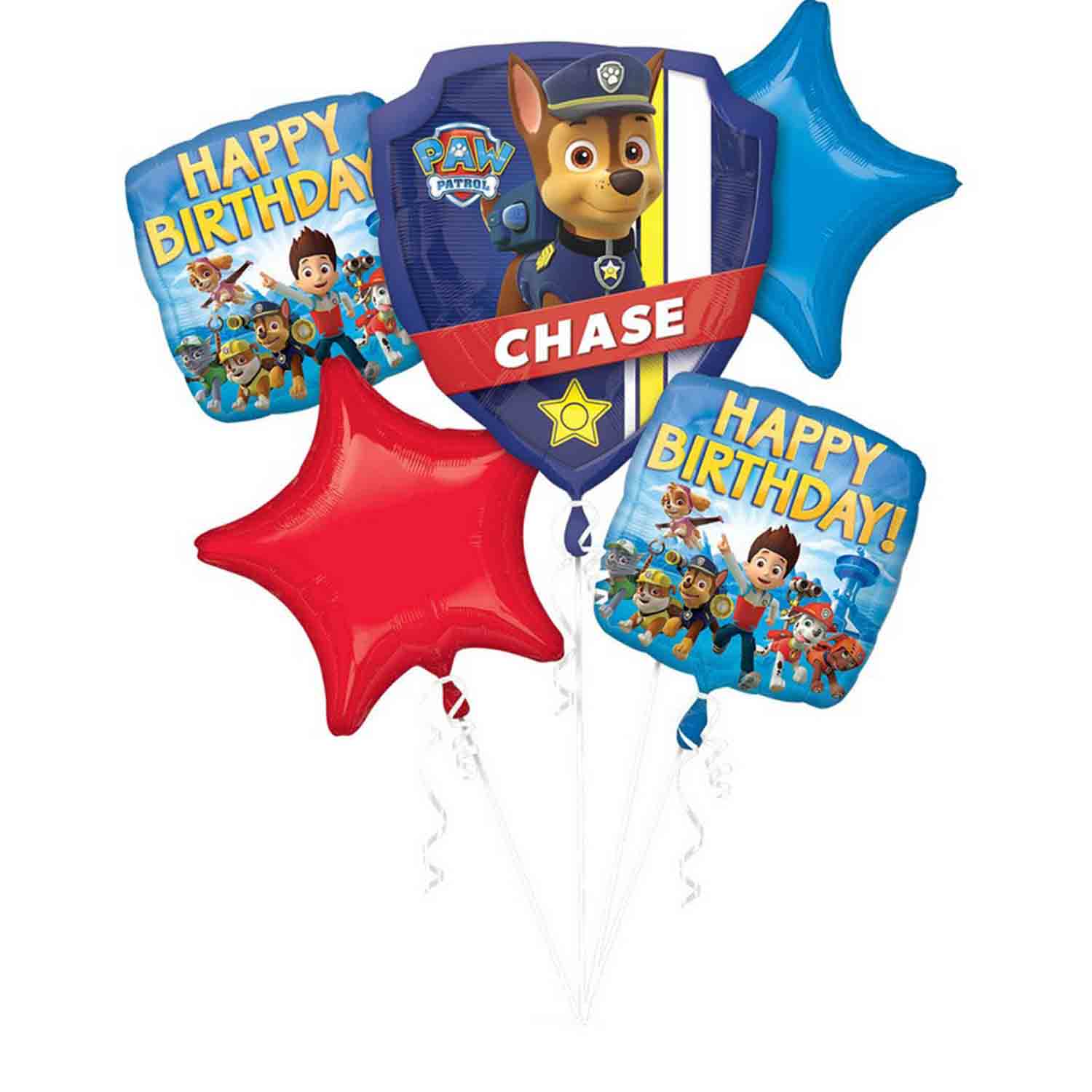 Paw Patrol Happy Birthday Foil Balloon Bouquet - 5 Pack Default Title