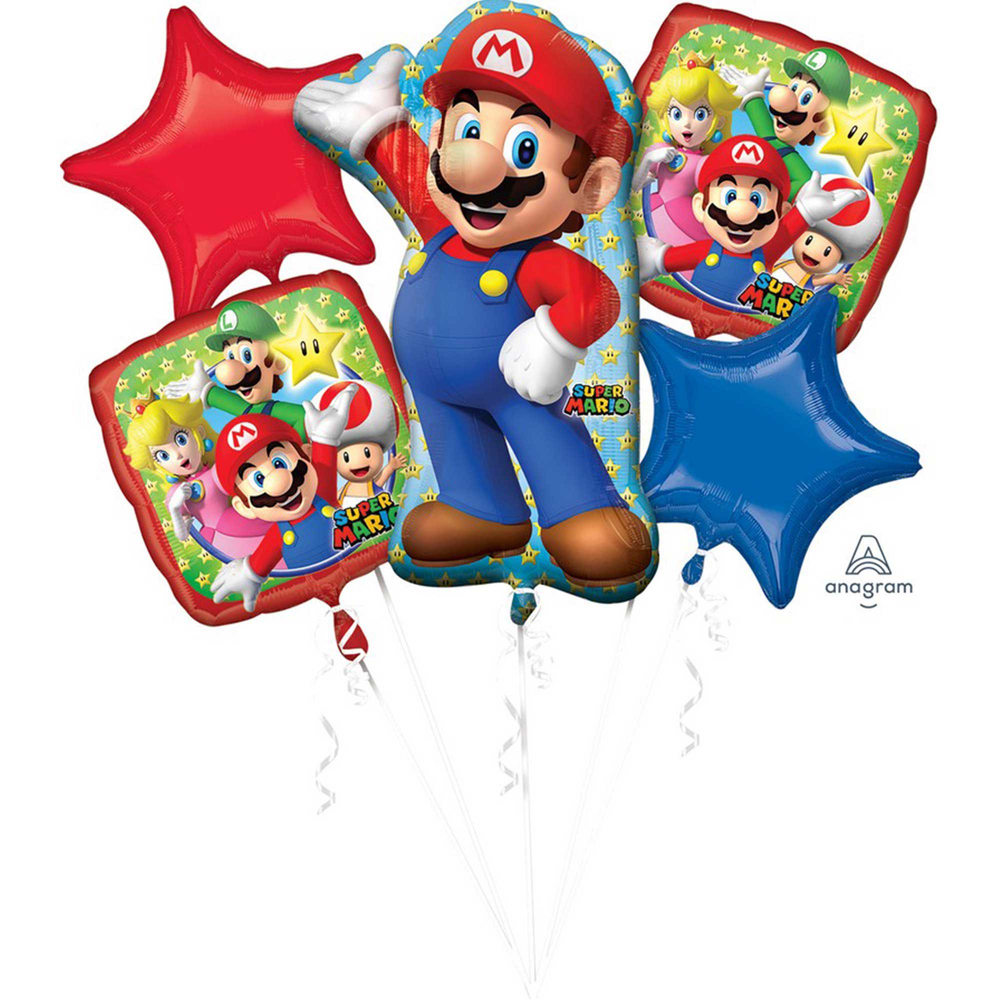 Super Mario Brothers Foil Balloon Bouquet - 5 Pack Default Title