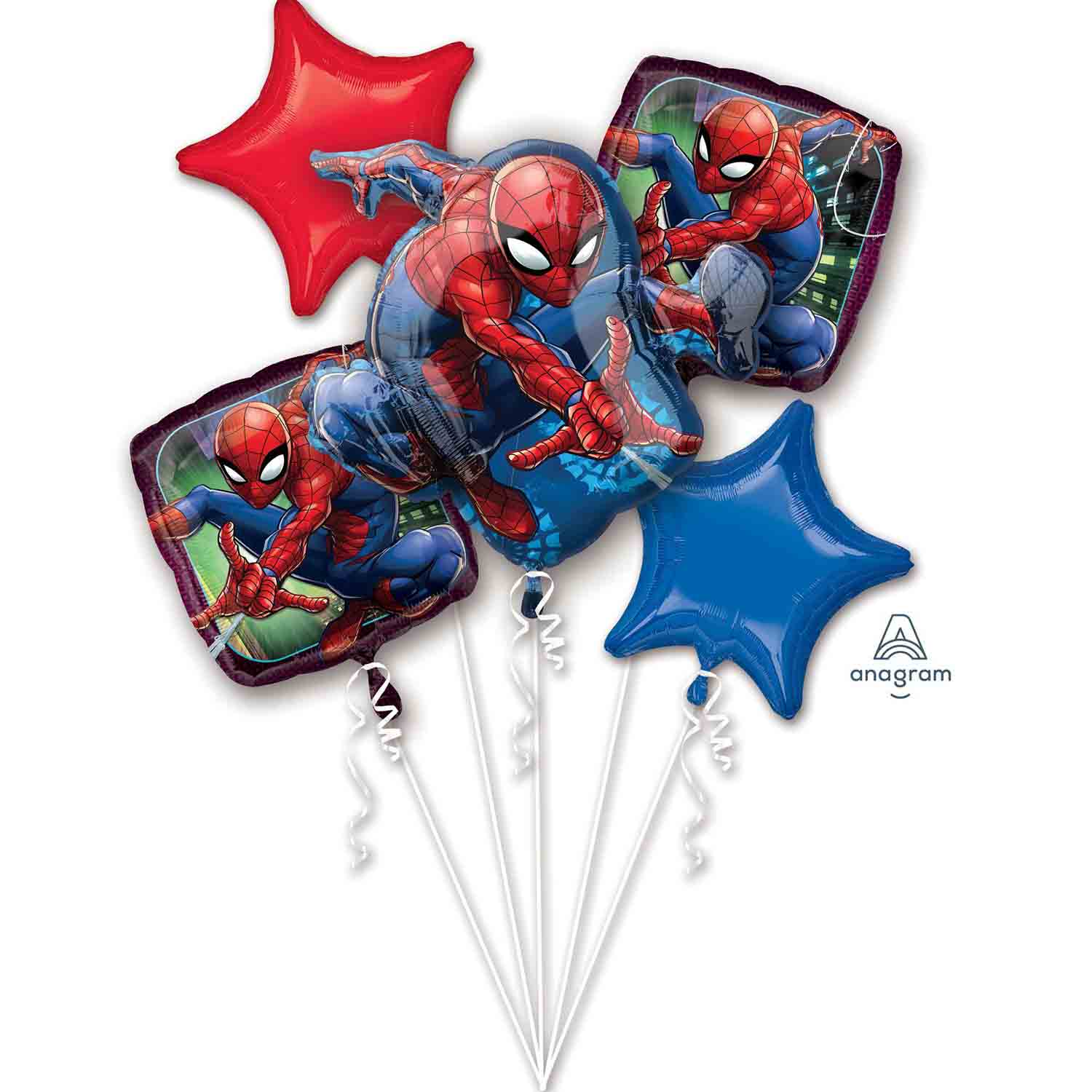 Spider-Man Foil Balloon Bouquet - 45cm 5 Pack Default Title