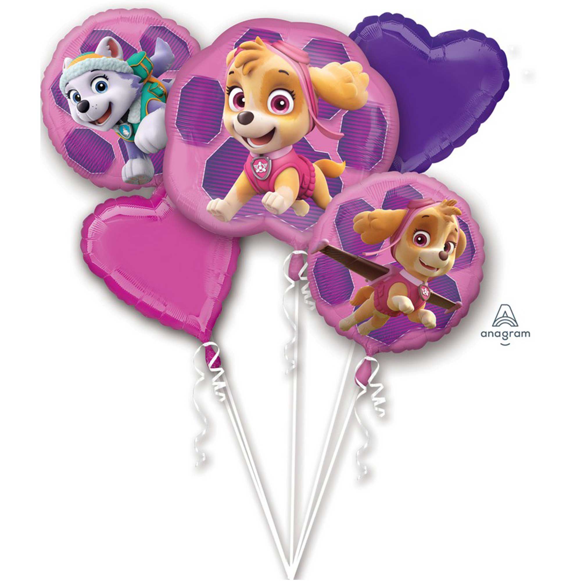 Paw Patrol Skye and Everest Foil Balloon Bouquet - 5 Pack Default Title