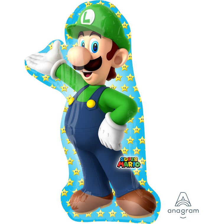 Super Mario Brothers Luigi Foil Balloon SuperShape - 50x96cm Default Title